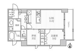 シーズンフラッツ菊川の間取り画像
