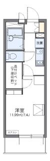 レオパレスサンフェリア若葉の間取り画像