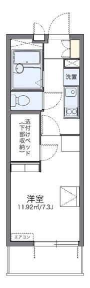 レオパレスサンフェリア若葉の間取り画像
