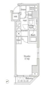 カーサスプレンディッド虎ノ門エストの間取り画像