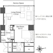 フロンティアレジデンスザタワー品川の間取り画像