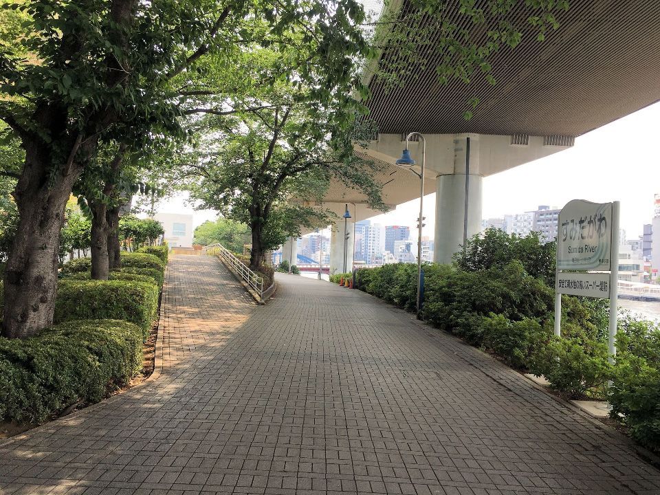 近くの隅田川緑道公園まで457m（徒歩6分）