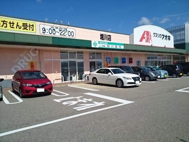 近くのクスリのアオキ 堀川店まで918m(徒歩12分)