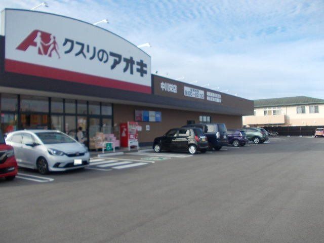 近くのクスリのアオキ中川栄店まで208m（徒歩3分）