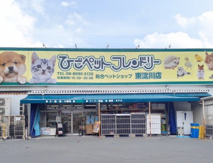 近くのひごペットフレンドリー 東淀川店まで421m（徒歩6分）