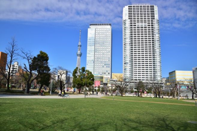 近くの錦糸公園まで340m（徒歩5分）