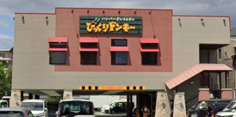 近くのびっくりドンキー加島店まで336m（徒歩5分）