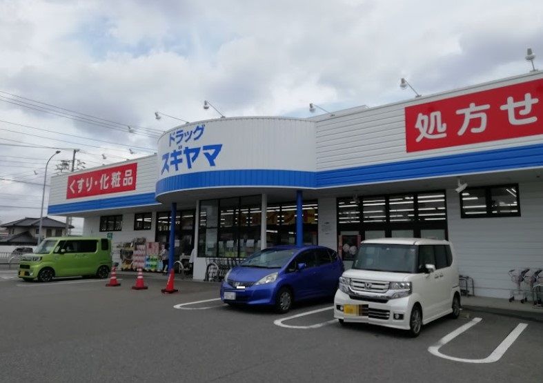 近くのドラッグスギヤマ 印場店まで413m（徒歩6分）