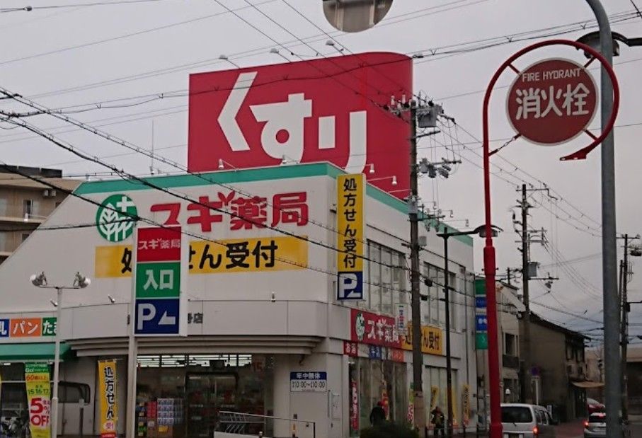 近くのスギ薬局姫島店まで749m（徒歩10分）