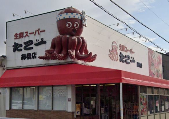 近くの大型生鮮スーパーたこ一緑橋店まで947m（徒歩12分）