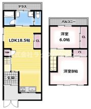 香里貸家左端の間取り画像