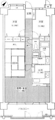 アクシーズ菖蒲池二番館の間取り画像