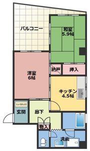 中通りマンションの間取り画像