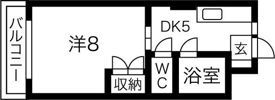 マンションリーフI【注:①60歳以上オーナー審査有②外国籍不可(法人契約の場合も)】の間取り画像