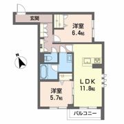 セレナヴィラ中川の間取り画像