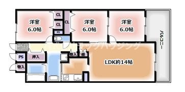 日光ハイツ香里第五の間取り画像