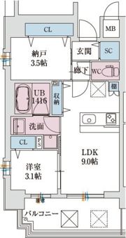 スプランディッド新大阪VIIIの間取り画像