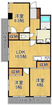 メゾンモンブラン学園通り 301号室の間取り画像