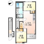 エクセルハイム若狭Ⅲの間取り画像