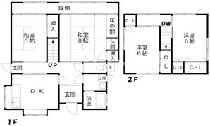 篠木様泉町貸家の間取り画像