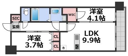 スプランディッド梅田グランノースの間取り画像