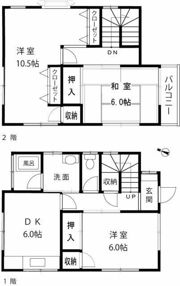 矢作1戸建て貸家の間取り画像