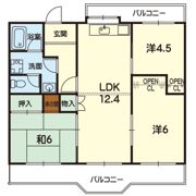あさひマンション渡鹿の間取り画像