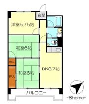 第1阿賀中央ハイツの間取り画像