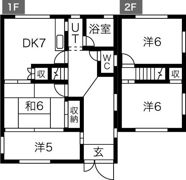 高屋町後山貸家の間取り画像