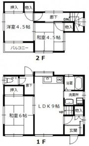 緑井8丁目西村借家 右の間取り画像