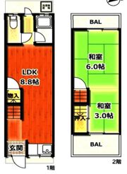 四條畷市南野町の間取り画像