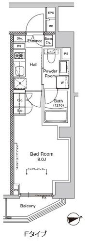 プラウドフラット門前仲町Ⅴの間取り画像
