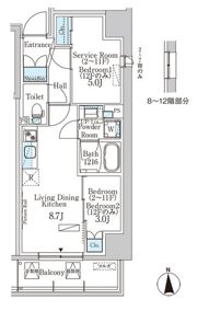 パークアクシス浅草田原町ガーデンの間取り画像