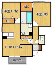 サンヒルズ愛坂 B棟の間取り画像
