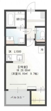 Lien広中新開の間取り画像