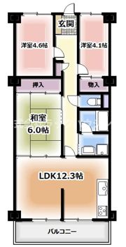 寝屋川東ファミリータウン西四番館の間取り画像