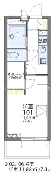 レオパレスエトワール栗林の間取り画像