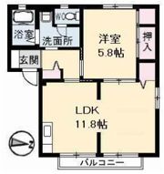 フレグランス駅家 B棟の間取り画像