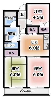 グローリーハイツ上野口の間取り画像