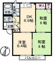 フレグランス中井 B棟の間取り画像