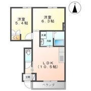 WelcomeⅢB棟の間取り画像