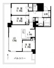 ライオンズタワー岡山千日前の間取り画像