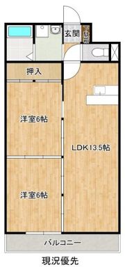 大正町中村コーポの間取り画像