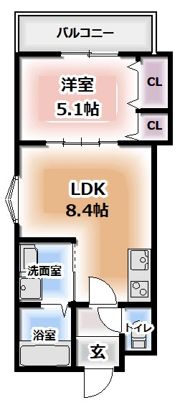 クリエオーレ桜園Ⅱの間取り画像
