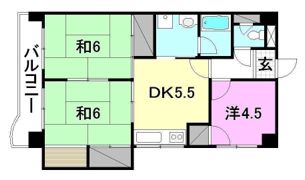 姫原ハイツの間取り画像