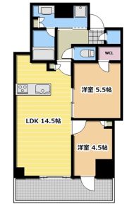 シエリアタワー大阪堀江の間取り画像