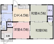 当新田貸家 西北の間取り画像