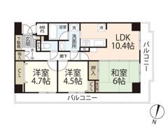 グランデュオ五日市駅前ウエストの間取り画像