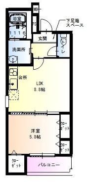 フジパレス牧野Ⅵ番館の間取り画像