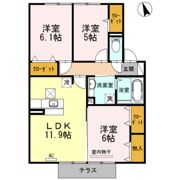 ヴェルデパティオ中央Aの間取り画像